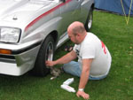 Terry Cobbold polishing his HSR before a show